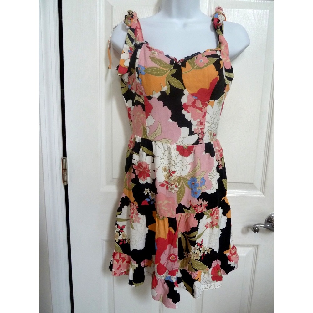 Jessica Simpson Floral Babydoll Sundress Tiered Ruffled Fit & Flare Medium